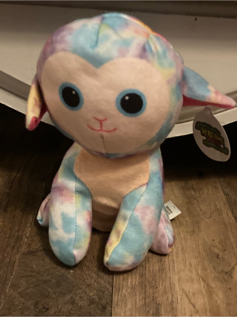 Coach Pastel Tie-Dye Plush Lamb Stuffed Animal - Blue Pink Yellow